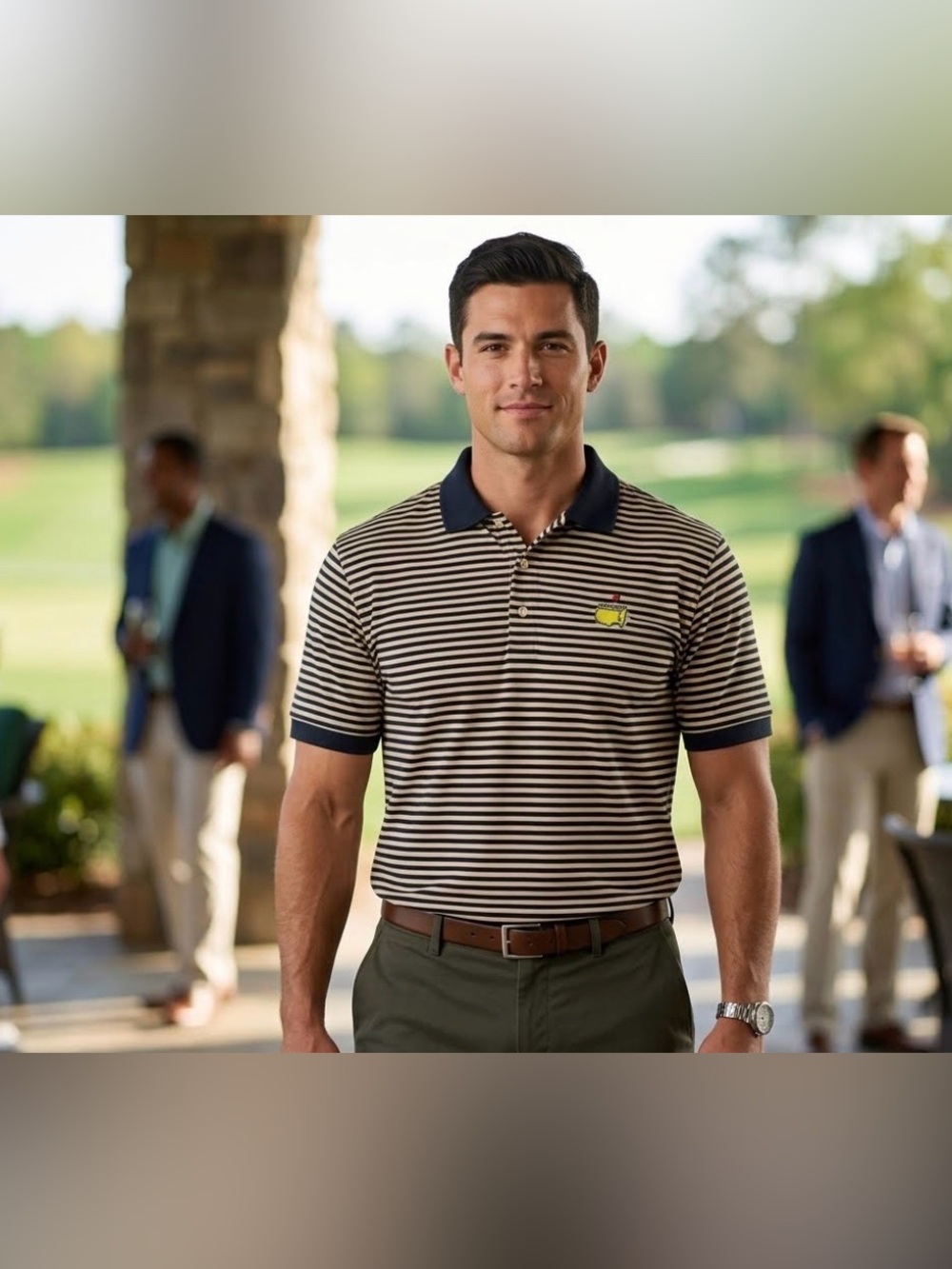 MASTERS COLLECTION Augusta National Vintage Men's Striped Polo Shirt